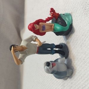 Disney Little mermaid 3 piece figurine set Ariel,‎  Prince Eric, and Ma the dog.